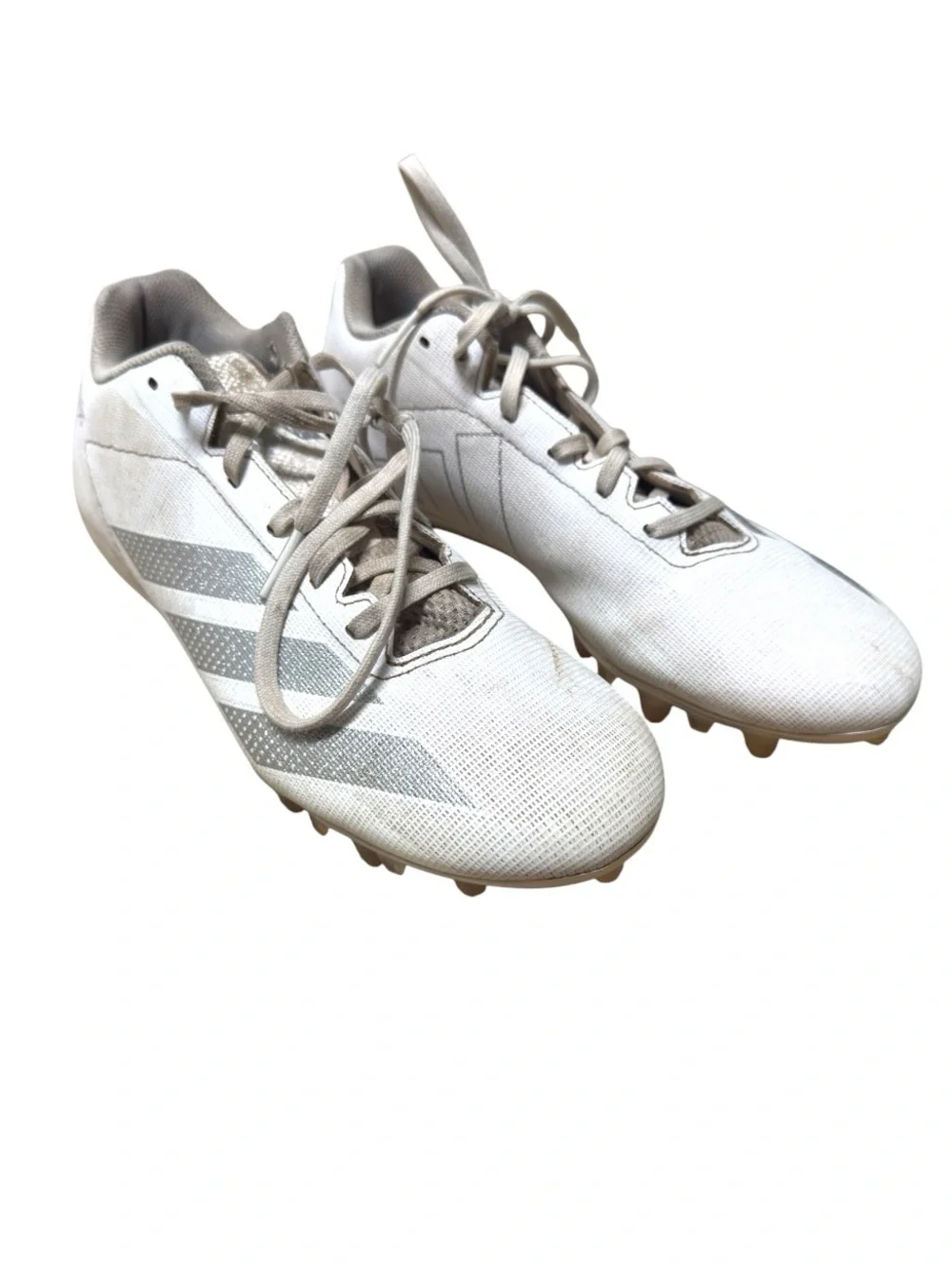 Adidas Men’s Adizero Electric II Football Cleats EUC 10.5 white metallic silver